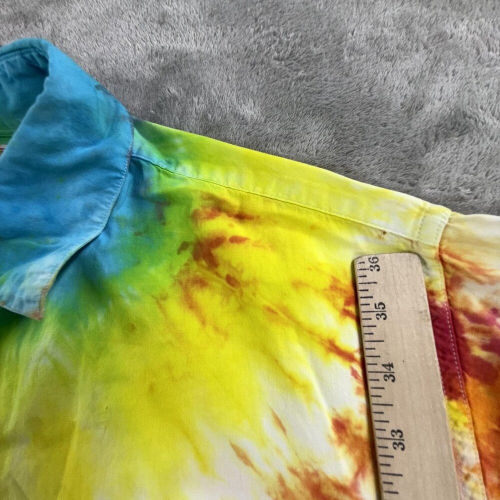 Vintage Banana Republic Shirt Mens Large Tie Dye Button Up Short Sleeve 80s - Picture 5 of 14